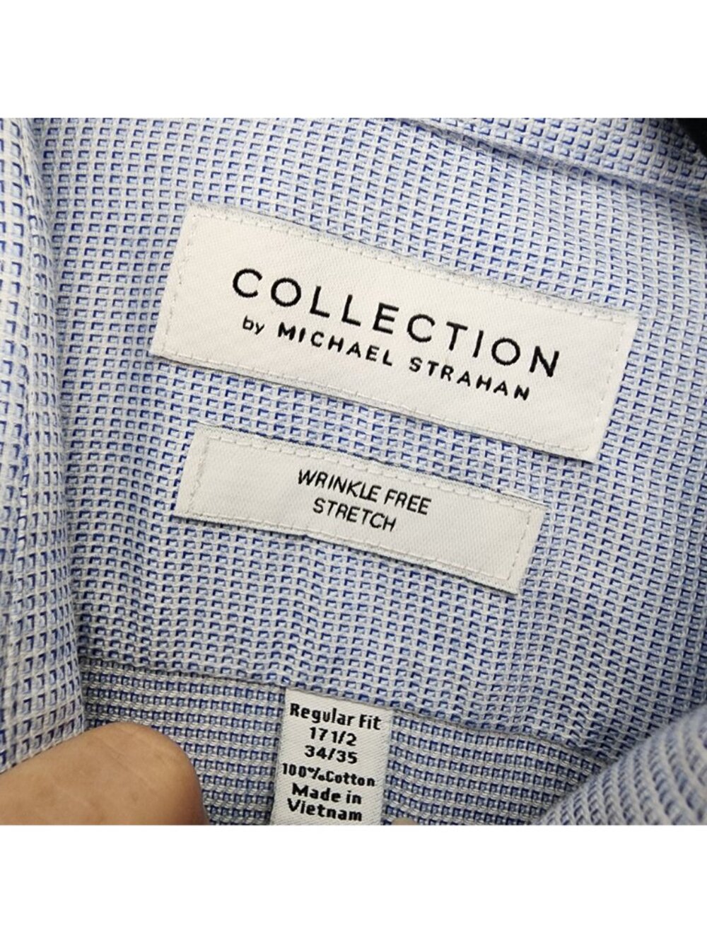 Collection By Michael Strahan Shirt Mens 17.5/34-35 Blue Button Up *NWOT* - Picture 3 of 10